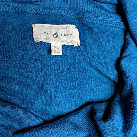 Lou & Grey teal cowl neck sweater size xs - Picture 5 of 6